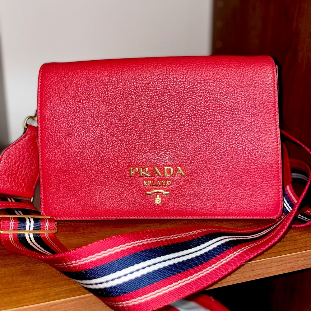 Red Prada Crossbody Flap